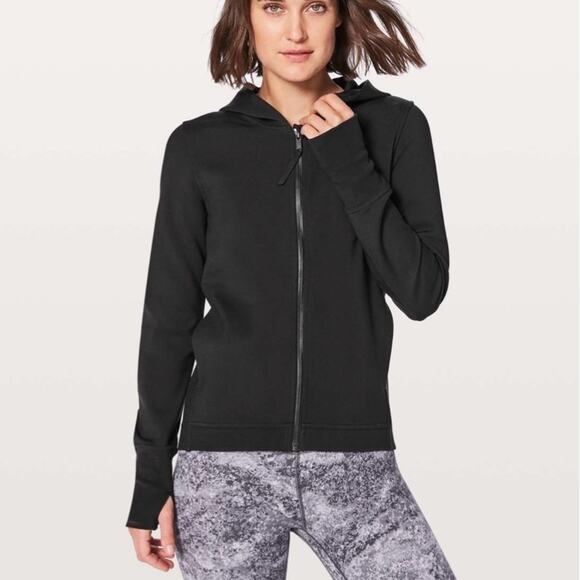 Lululemon City Trek Zip-up Jacket with hood-Black Size 4 - EUC - Picture 1 of 15